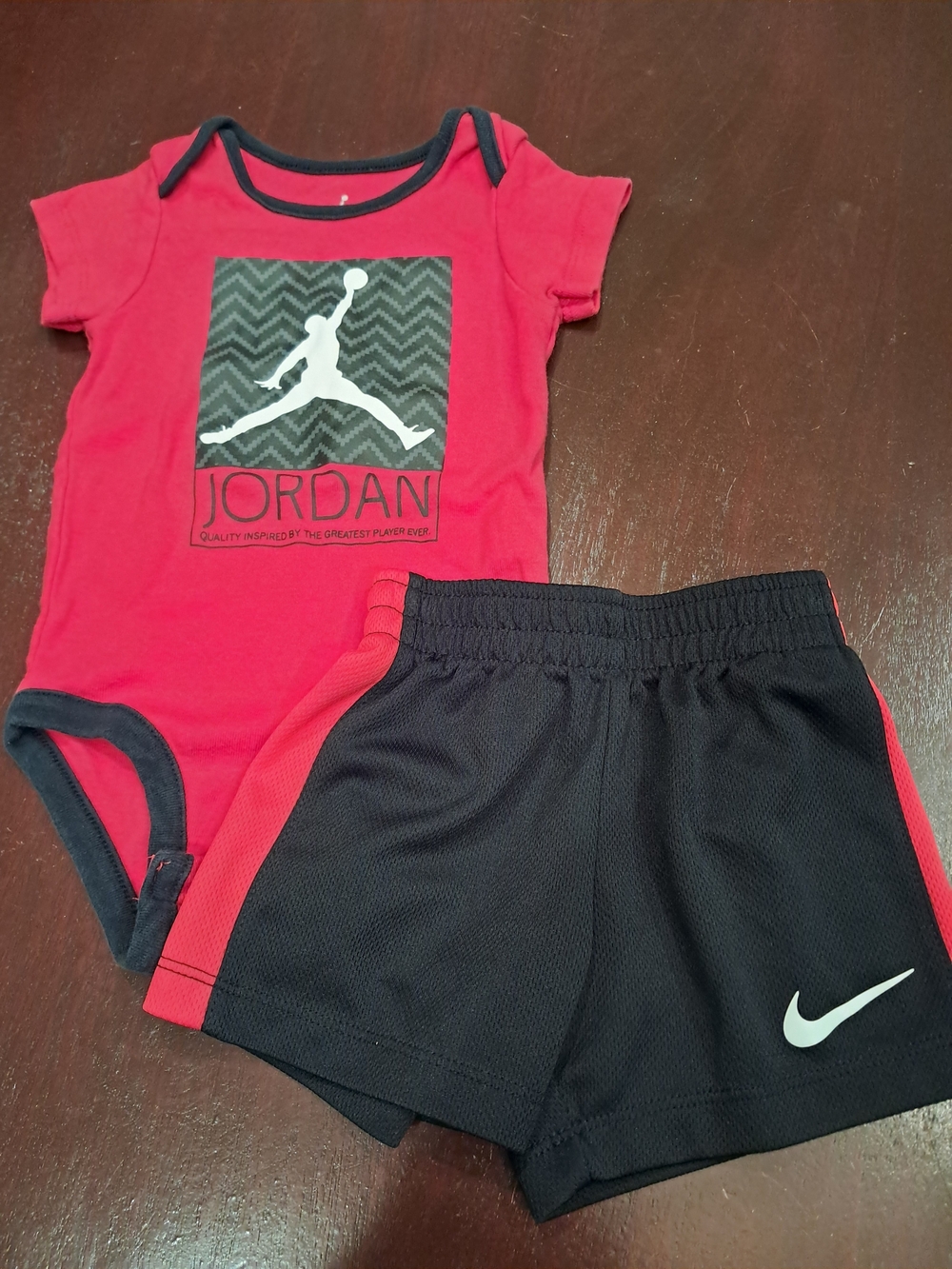 Jordan Red and Black Baby Set